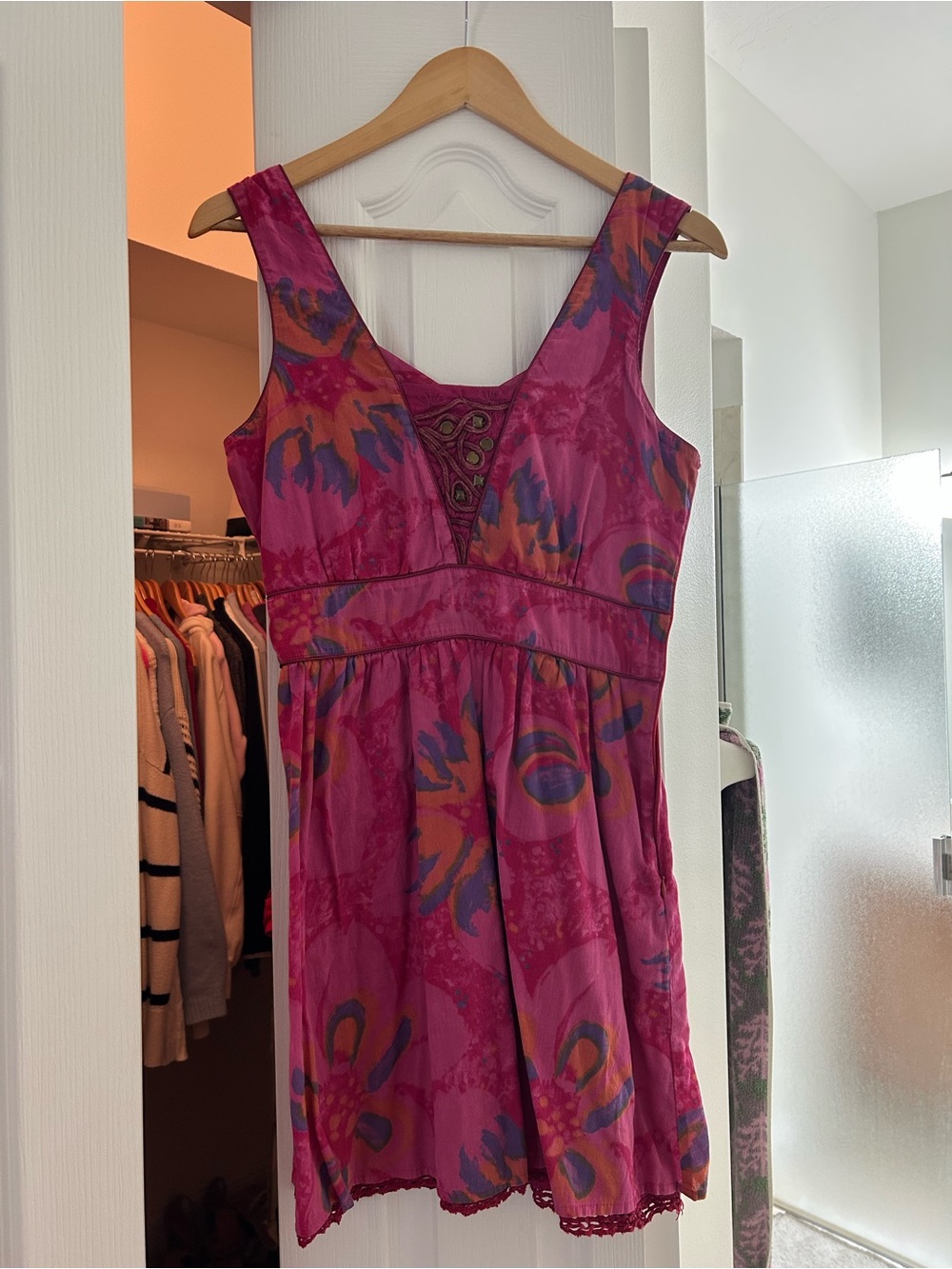 Vintage Free People Pink Floral Dress